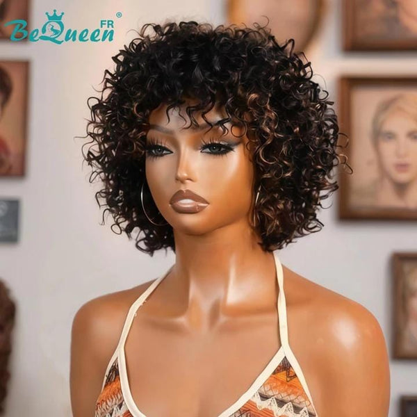 Bequeen Perruque "Coelhinha" Pixie Cabelo Cacheado Curto