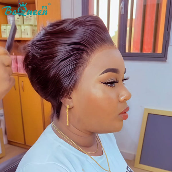 Bequeen Wig "Chris" Black Ready to Wear 100% Human Hair Glueless Style 6