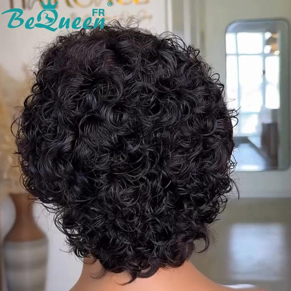 Bequeen Wig “Coco” Pixie black curly Color black 100% human hair