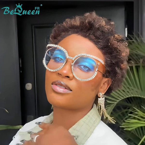 Königin Perücke „Saluly“ Pixie Noir Mix braun lockig ohne Kleber gewellt Fertig zu tragen 100 % menschliche Haare