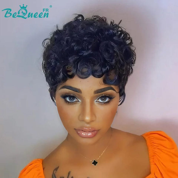 Bequeen Wig “Simmy” Pixie black curly glueless Ready to wear