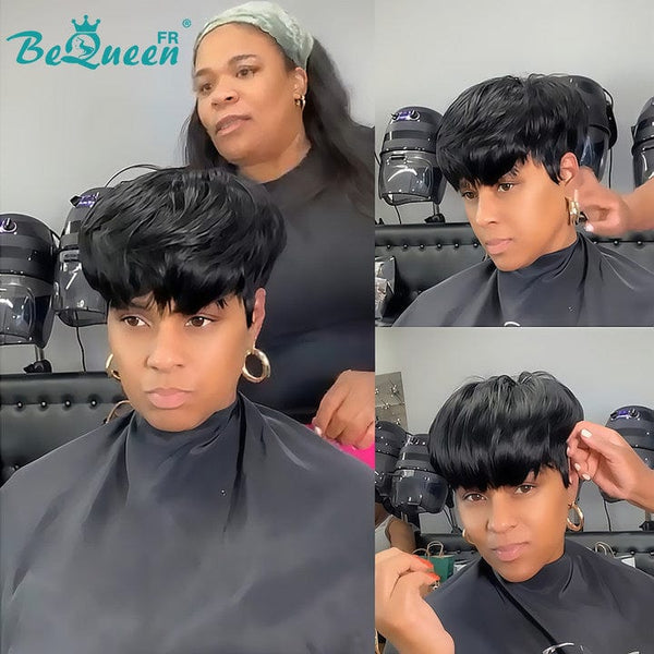 BeQueen "Sue" Straight Layered Pixie Wig Glueless Natural Wig Style 2