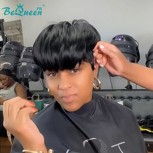BeQueen "Sue" Straight Layered Pixie Wig Glueless Natural Wig Style 2