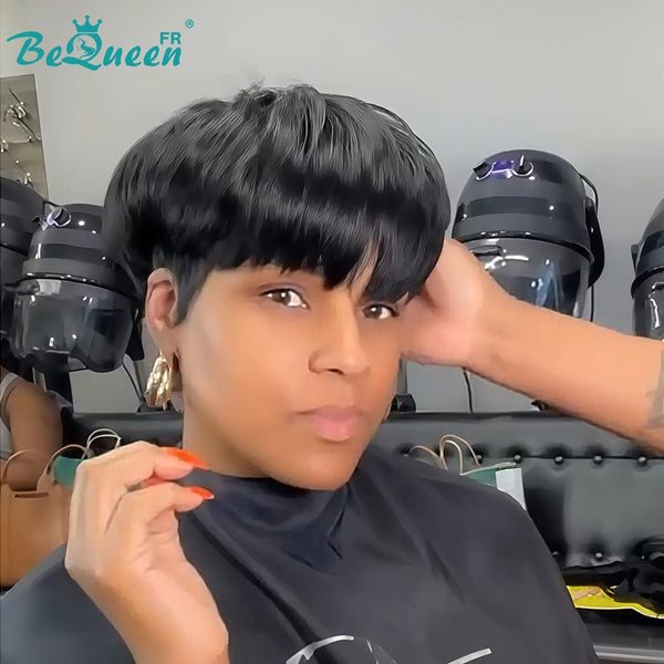 BeQueen "Sue" Straight Layered Pixie Wig Glueless Natural Wig Style 2
