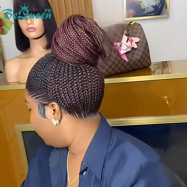 BeQueen "Thata" Peruca com Trança longa de renda cheia sem cola