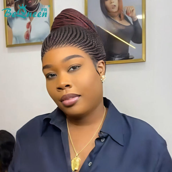 BeQueen "Thata" Peruca com Trança longa de renda cheia sem cola