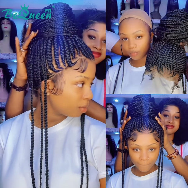 BeQueen “Thata” Long Braided Wig Full Lace Glueless Style 2