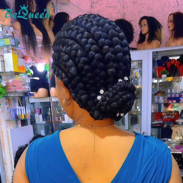 BeQueen „Ullo" Vollspitzen-Perücke mit Pixie-Zopf ohne Kleber