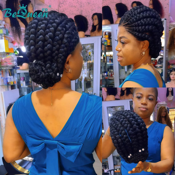 BeQueen „Ullo" Vollspitzen-Perücke mit Pixie-Zopf ohne Kleber