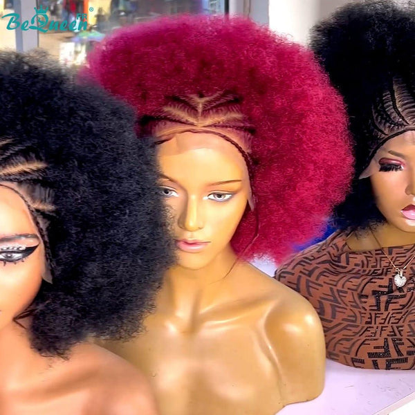 BeQueen “Keilana" Perruque Afro synthétique avec Tresse