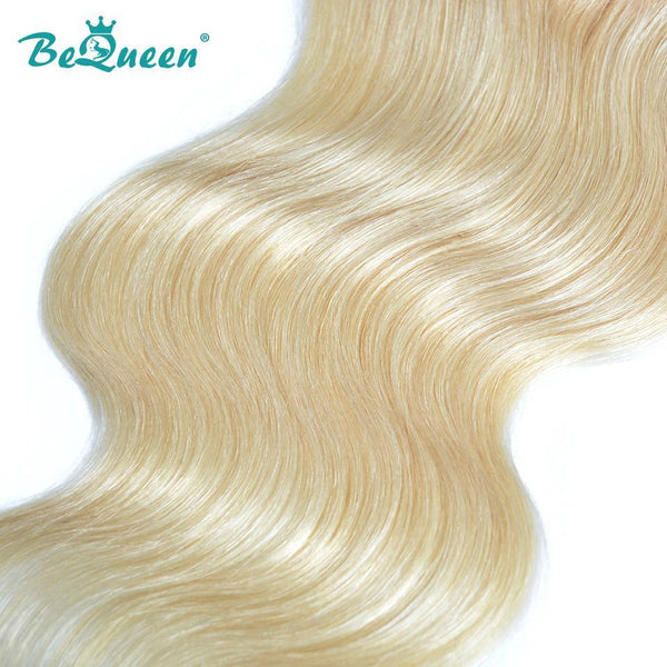 BeQueen Cierre de encaje transparente Body Wave 100% cabello humano de color rubio #613 4x4