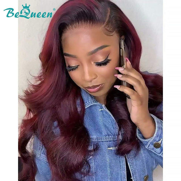 BeQueen „Cloris“ Body Wave Perücke Burgunderrot und Schwarz #1B99J