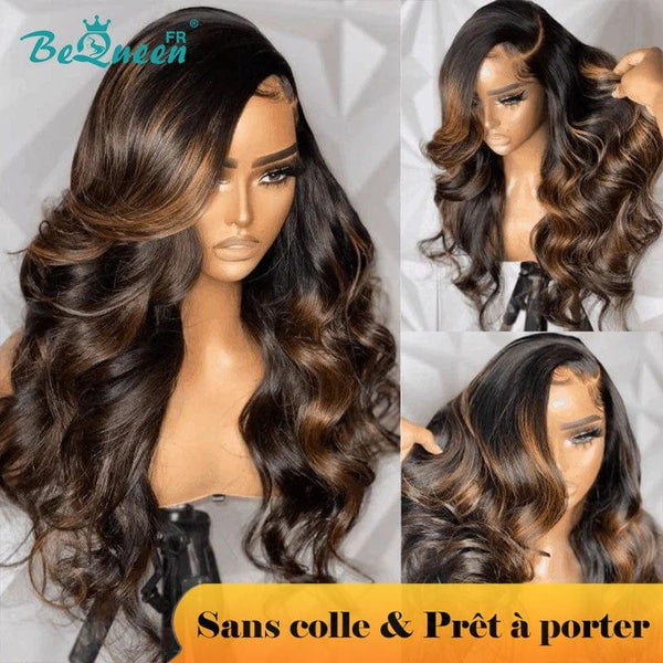 BeQueen “Bronwyn” Perruque Cabelo Ondulado de Corpo Comprido Pronta a Usar Sem Cola 13x4