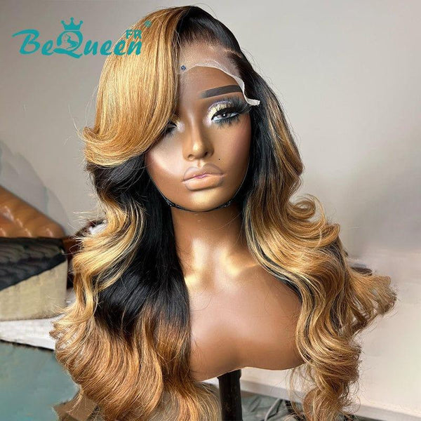 BeQueen "Dania" Perruque Body wave couleur Noir mix Marron avec lace closure 4x4