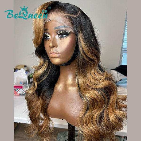 BeQueen "Dania" Perruque Body wave couleur Noir mix Marron avec lace closure 4x4