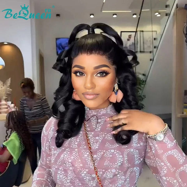 BeQueen “Dania” Long Body Wave Wig with Lace Front 24 Inches Already Customized Glueless Ready to Wear Half Price