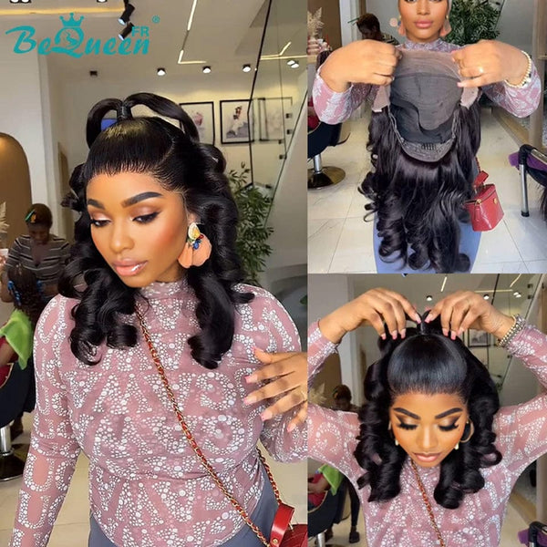 BeQueen “Dania” Long Body Wave Wig with Lace Front 24 Inches Already Customized Glueless Ready to Wear Half Price
