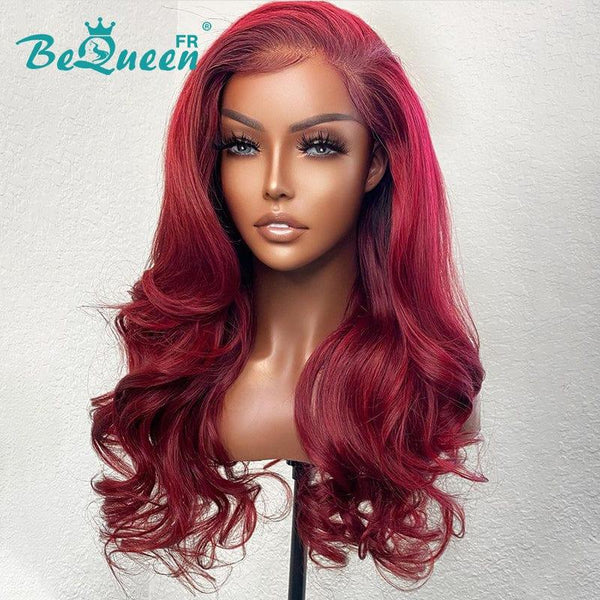 BeQueen "Dania" Peruca de Onda Longa Corpo com Renda Frontal Vermelha em França