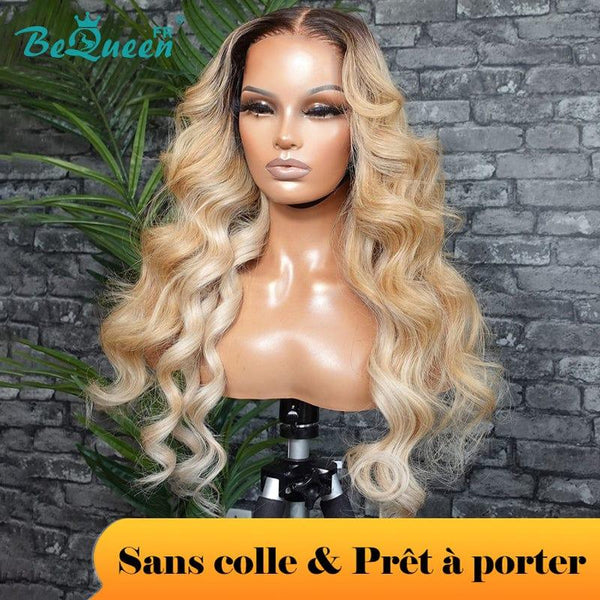 BeQueen "Erica" Peruca Personalizada Onda Longa Corpo Pronto a Usar Sem Cola 4X4