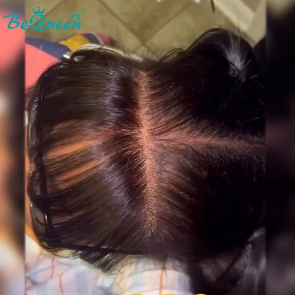 BeQueen „Gigner“ glatte Perücke 12 Zoll falsche Pony mit Spitzenfrontal 13*4