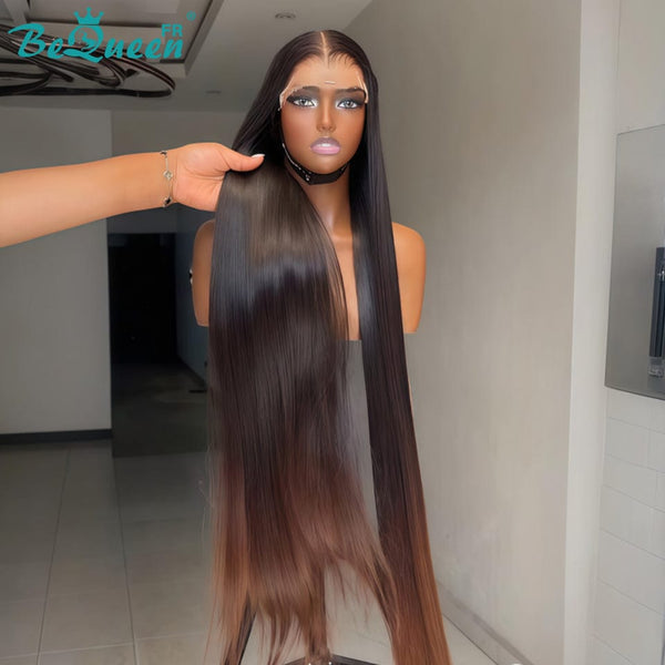 BeQueen "Sonia" Long Straight Wig with Lace Closure, 16 Inches—Half Price