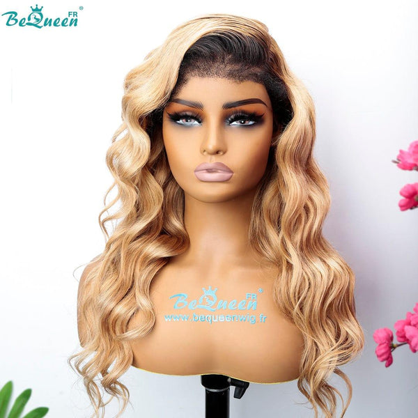 BeQueen “Jenny” Perruque “Cabelo Longo com Bordas Onduladas e Fechamento de Renda 4x4”