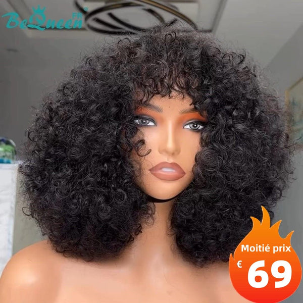 BeQueen "Josie" Bob Curly Wave Wig with Glueless 12 Inches Half Price