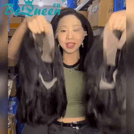 BeQueen “Klaus” Perruque Bob Bords Bouclés Kinky Straight avec Lace frontale 13x4