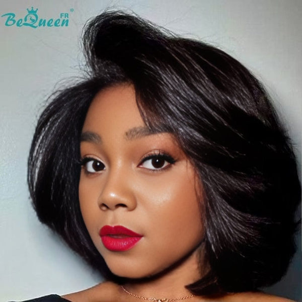 BeQueen “Klaus” Kinky Straight Curly Bob Wig with 4*4 Lace Front