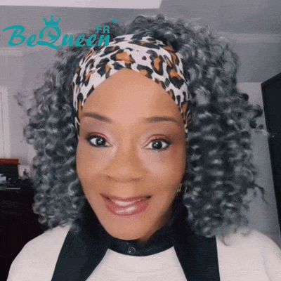 BeQueen “Marilyn” Salt & Pepper Pixie Wig with Headbands