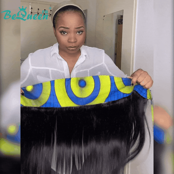 BeQueen "Mimmy" glatter Haarschopfband 16 Zoll ohne Klebstoff 100% menschliches Haar