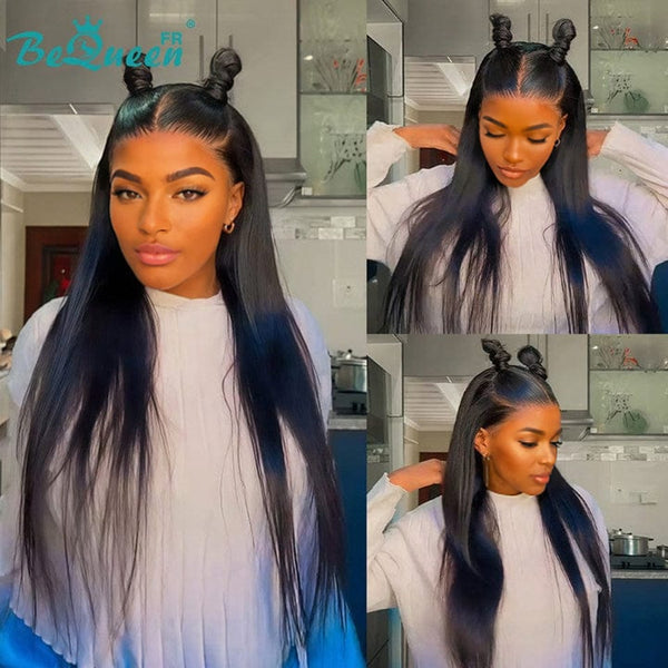 BeQueen “Mina” Long Straight Lace Front Wig 24 Inches Already Customized Glueless Ready to Wear Style 2 Half Price
