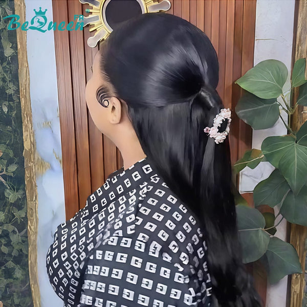 BeQueen "Mina" Peruca Longa Lisa com Renda Frontal de 24 Polegadas já Personalizada Sem Cola Pronta a Usar Metade do Preço