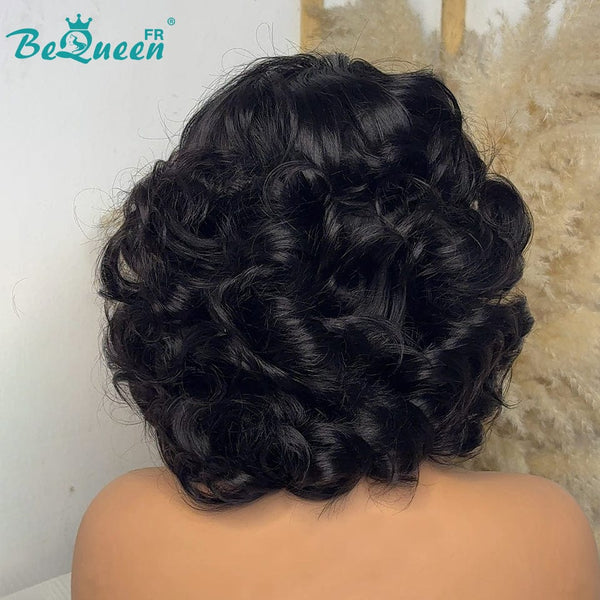 BeQueen "Polysia" Bouncy Bob Wig with Lace Front 14 Inches Half Price