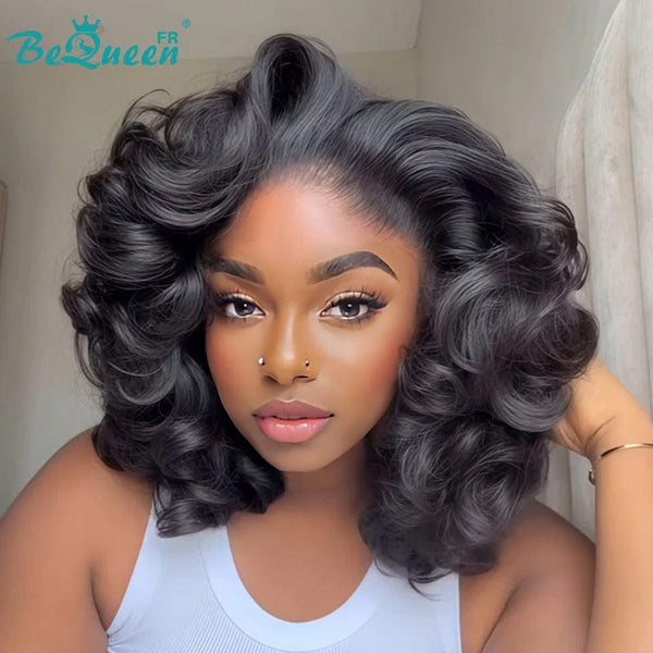 BeQueen "Polysia" Peluca Bob con frente encaje volumen completo estilo 2