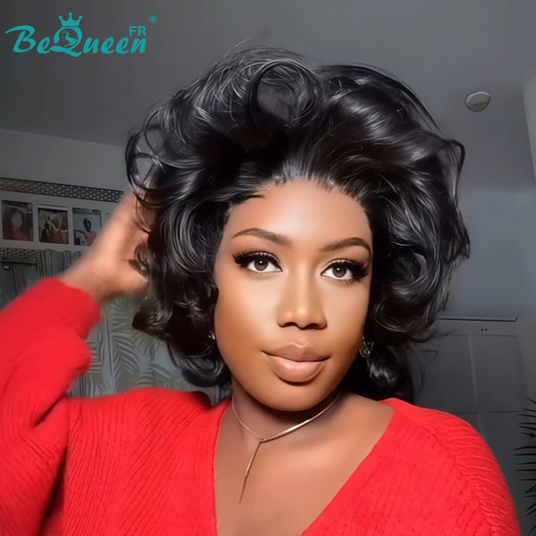 BeQueen "Polysia" Bouncy Bob Wig Brown Honey Mix with 5*5 Lace Closure Style 3