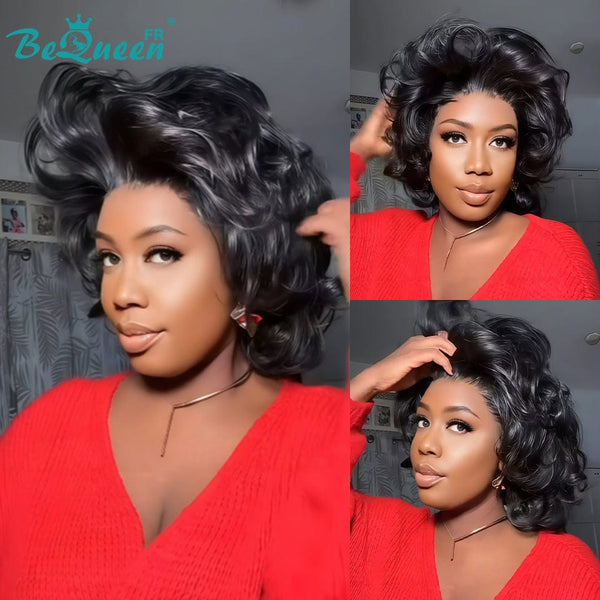 BeQueen "Polysia" Bouncy Bob Wig Brown Honey Mix with 5*5 Lace Closure Style 3