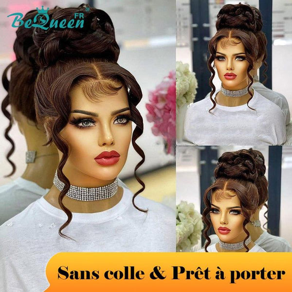 BeQueen „Salimah“ lange maßgeschneiderte Perücke, gewellt, tragefertig, leimlose Spitze 360