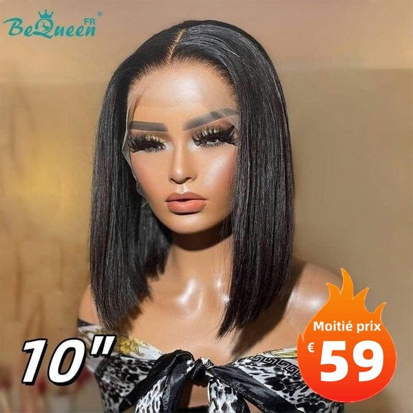 BeQueen "Sonia" Straight Bob Wig with Lace Front 10 Inches Half Price