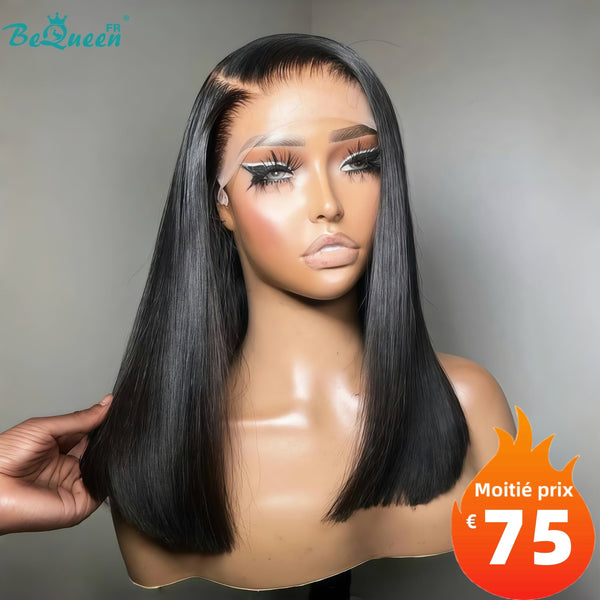 BeQueen "Sonia" Perruque Bob lisse avec Lace Frontale 14 Pouces Moitié prix