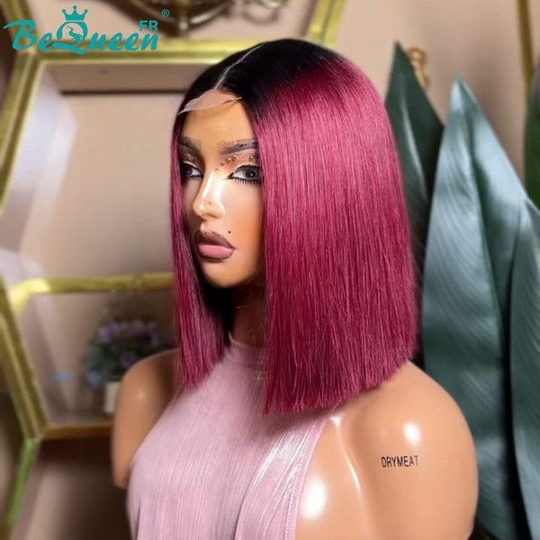 BeQueen "Sonia" Perruque Bob Lisse en couleur avec Lace closure 2*6 10 Pouces Moitié prix