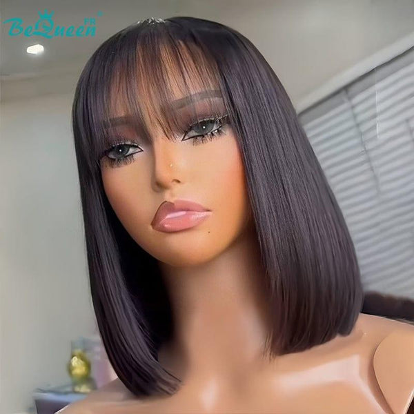 BeQueen "Yumi" Straight Bob Wig with Bangs 10 Inches Half Price