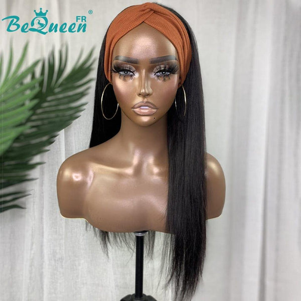 BeQueen Long Straight Headband Wig