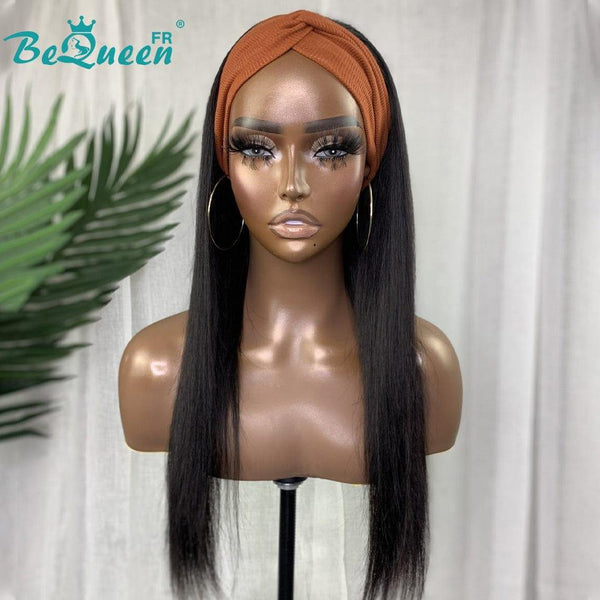 BeQueen Long Straight Headband Wig