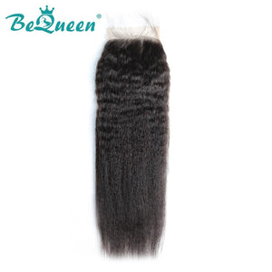 【Bequeen 】10A 100% Virgin Hair Kinky Straight Hair Lace Closure 4x4/ 5x5, Silk Based Closure - Bequeen Office Store