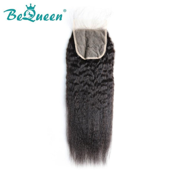 【Bequeen 】10A 100% Virgin Hair Kinky Straight Hair Lace Closure 4x4/ 5x5, Silk Based Closure - Bequeen Office Store