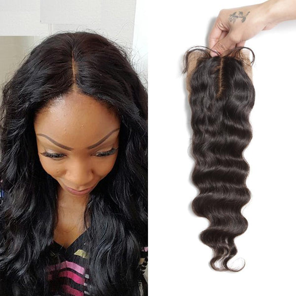 BeQueen Dentelle Closure 4x4 / 5x5  Natural Wave 100% Cheveux vierges, Closure 4x4