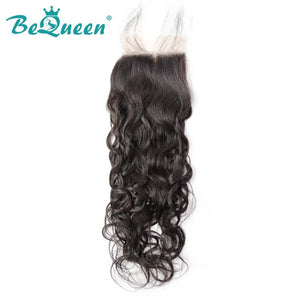 【Bequeen 】10A 100% Virgin Hair Water Wave Lace Closure 4x4/ 5x5, Silk Based Closure 4x4, Free Shipping - Bequeen Office Store