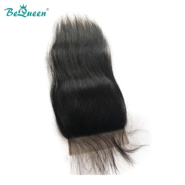 BeQueen Cierre de encaje 6x6 pre-pelado 100% cabello humano Raya natural