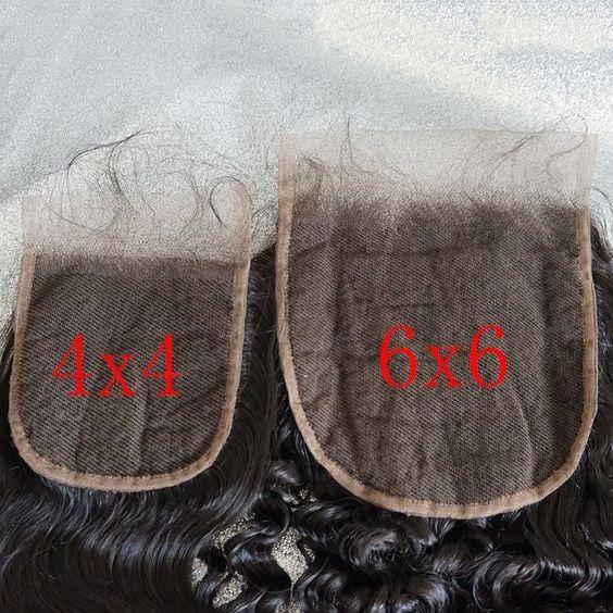 BeQueen Cierre de encaje 6x6 pre-pelado 100% cabello humano Raya natural